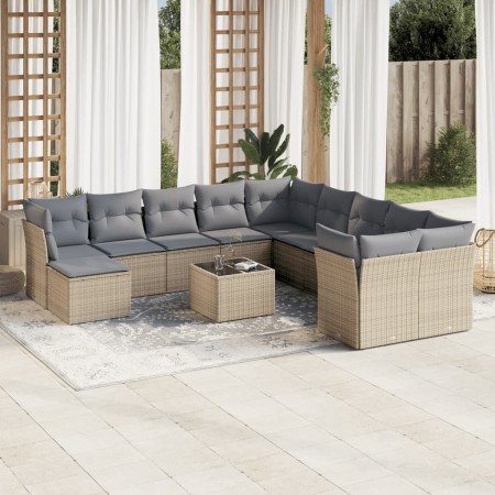 Set de sofás de jardín 12 pzas y cojines ratán sintético marrón de , Conjuntos de jardín - Ref: Foro24-3250458, Precio: 773,3...