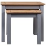 Mesas apilables 2 uds madera maciza de pino Panama Range gris de vidaXL, Mesas auxiliares - Ref: Foro24-282677, Precio: 76,25...