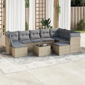 Juego de sofás jardín con cojines beige 10 pzas ratán sintético de , Conjuntos de jardín - Ref: Foro24-3250418, Precio: 617,3...