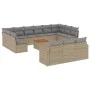 Set sofás de jardín 14 pzas con cojines ratán sintético beige de , Sofás modulares de exterior - Ref: Foro24-3224365, Precio:...