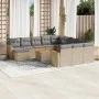 Gartensofagarnitur mit 13-teiligen Kissen aus synthetischem Rattan in Beige. von , Modulare Sofas für den Außenbereich - Ref:...