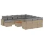 Gartensofagarnitur mit 13-teiligen Kissen aus synthetischem Rattan in Beige. von , Modulare Sofas für den Außenbereich - Ref:...