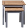 Mesas apilables 2 uds madera maciza de pino Panama Range gris de vidaXL, Mesas auxiliares - Ref: Foro24-282677, Precio: 76,25...