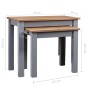Mesas apilables 2 uds madera maciza de pino Panama Range gris de vidaXL, Mesas auxiliares - Ref: Foro24-282677, Precio: 76,25...