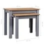 Mesas apilables 2 uds madera maciza de pino Panama Range gris de vidaXL, Mesas auxiliares - Ref: Foro24-282677, Precio: 74,86...