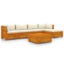 Muebles de jardín 6 piezas con cojines madera maciza de acacia de , Conjuntos de jardín - Ref: Foro24-3087286, Precio: 858,77...
