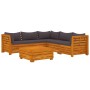 Muebles de jardín 6 piezas con cojines madera maciza de acacia de , Conjuntos de jardín - Ref: Foro24-3087317, Precio: 888,01...