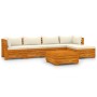 Muebles de jardín 6 piezas con cojines madera maciza de acacia de , Conjuntos de jardín - Ref: Foro24-3087301, Precio: 858,77...