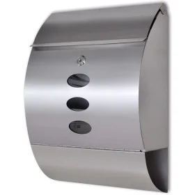 Rounded stainless steel mailbox by , mailboxes - Ref: Foro24-50351, Price: 51,95 €, Discount: %