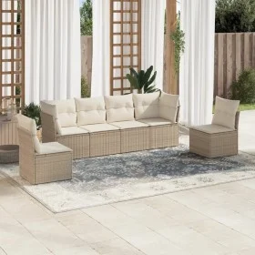 Juego de sofás jardín con cojines 6 pzas ratán sintético beige de , Conjuntos de jardín - Ref: Foro24-3217368, Precio: 392,55...