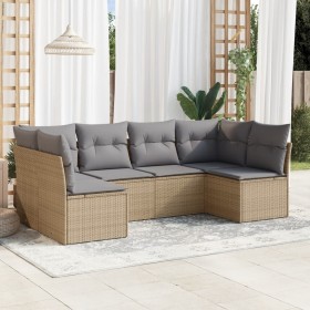 Juego de sofás jardín con cojines 6 pzas ratán sintético beige de , Conjuntos de jardín - Ref: Foro24-3217389, Precio: 336,33...