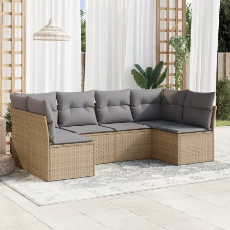 Juego de sofás jardín con cojines 6 pzas ratán sintético beige de , Conjuntos de jardín - Ref: Foro24-3217389, Precio: 336,33...