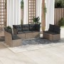 Set de sofás de jardín 7 piezas con cojines ratán PE gris de , Conjuntos de jardín - Ref: Foro24-3217410, Precio: 393,36 €, D...