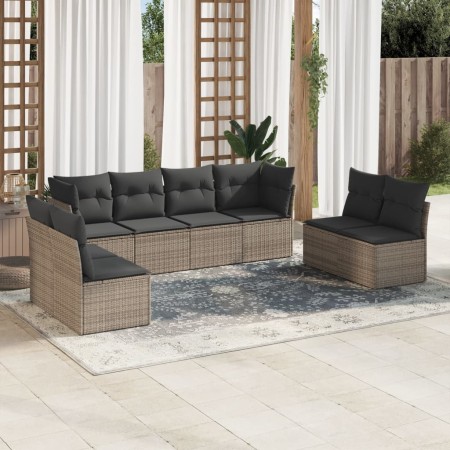 Set de sofás de jardín 8 pzas y cojines ratán sintético gris de , Conjuntos de jardín - Ref: Foro24-3217450, Precio: 453,28 €...