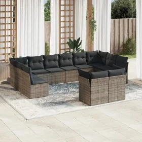 Set de sofás de jardín 12 pzas con cojines ratán sintético gris de , Conjuntos de jardín - Ref: Foro24-3218430, Precio: 685,8...