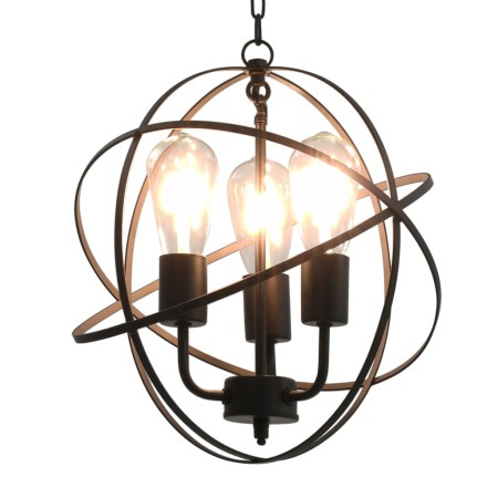 Lámpara colgante esférica negra 3 bombillas E27 de vidaXL, Lámparas - Ref: Foro24-281626, Precio: 77,17 €, Descuento: %