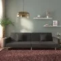 Sofá cama de 2 plazas con dos almohadas tela negro de , Sofás - Ref: Foro24-375901, Precio: 277,70 €, Descuento: %