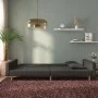 Sofá cama de 2 plazas con dos almohadas tela negro de , Sofás - Ref: Foro24-375901, Precio: 277,70 €, Descuento: %