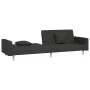 Sofá cama de 2 plazas con dos almohadas tela negro de , Sofás - Ref: Foro24-375901, Precio: 277,70 €, Descuento: %