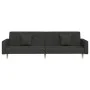 Sofá cama de 2 plazas con dos almohadas tela negro de , Sofás - Ref: Foro24-375901, Precio: 277,70 €, Descuento: %