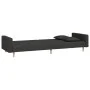 Sofá cama de 2 plazas con dos almohadas tela negro de , Sofás - Ref: Foro24-375901, Precio: 277,70 €, Descuento: %