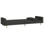 Sofá cama de 2 plazas con dos almohadas tela negro de , Sofás - Ref: Foro24-375901, Precio: 279,89 €, Descuento: %