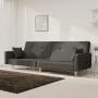 Sofá cama de 2 plazas con dos almohadas tela gris oscuro de , Sofás - Ref: Foro24-375742, Precio: 277,94 €, Descuento: %