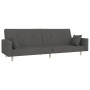 Sofá cama de 2 plazas con dos almohadas tela gris oscuro de , Sofás - Ref: Foro24-375742, Precio: 282,83 €, Descuento: %