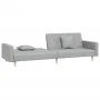 Sofá cama de 2 plazas con dos almohadas tela gris claro de , Sofás - Ref: Foro24-375899, Precio: 296,41 €, Descuento: %
