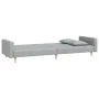 Sofá cama de 2 plazas con dos almohadas tela gris claro de , Sofás - Ref: Foro24-375899, Precio: 296,41 €, Descuento: %
