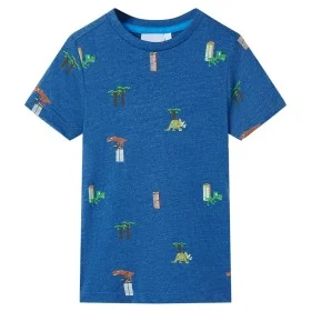 Camiseta infantil azul oscuro mélange 104 de , Camisetas para niños - Ref: Foro24-12230, Precio: 8,92 €, Descuento: %