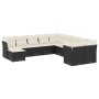 Set de sofás de jardín 11 pzas y cojines ratán sintético negro de , Conjuntos de jardín - Ref: Foro24-3218606, Precio: 584,47...