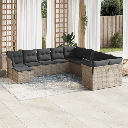 Set de sofás de jardín 11 pzas y cojines ratán sintético gris de , Conjuntos de jardín - Ref: Foro24-3218610, Precio: 621,60 ...