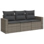 Set de sofá de jardín 3 pzas y cojines ratán sintético gris de , Conjuntos de jardín - Ref: Foro24-3218650, Precio: 195,10 €,...