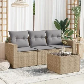 Juego de sofás jardín con cojines 4 pzas ratán sintético beige de , Conjuntos de jardín - Ref: Foro24-3218659, Precio: 253,14...