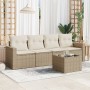 Juego de sofás jardín con cojines 5 pzas ratán sintético beige de , Conjuntos de jardín - Ref: Foro24-3218678, Precio: 315,65...