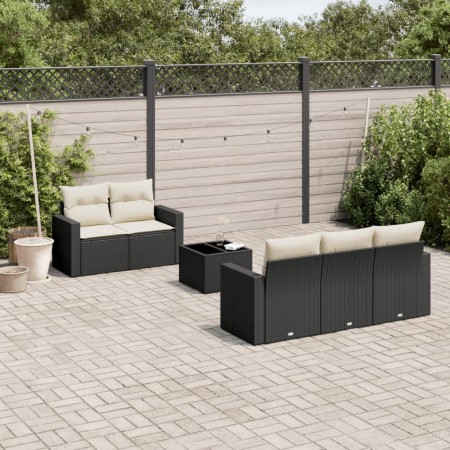 Set de sofás de jardín 6 piezas y cojines ratán sintético negro de , Conjuntos de jardín - Ref: Foro24-3218686, Precio: 376,1...