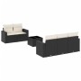 Set de sofás de jardín 6 piezas y cojines ratán sintético negro de , Conjuntos de jardín - Ref: Foro24-3218686, Precio: 376,1...