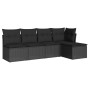 Set de muebles de jardín 5 pzas y cojines ratán sintético negro de , Conjuntos de jardín - Ref: Foro24-3217515, Precio: 290,7...