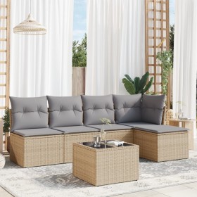Juego de sofás jardín con cojines 6 pzas ratán sintético beige de , Conjuntos de jardín - Ref: Foro24-3217529, Precio: 334,35...