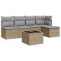 Juego de sofás jardín con cojines 6 pzas ratán sintético beige de , Conjuntos de jardín - Ref: Foro24-3217529, Precio: 334,35...