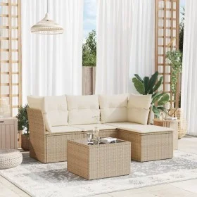 Juego de sofás jardín con cojines 5 pzas ratán sintético beige de , Conjuntos de jardín - Ref: Foro24-3217548, Precio: 316,04...