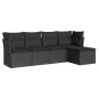 Set de muebles de jardín 5 pzas y cojines ratán sintético negro de , Conjuntos de jardín - Ref: Foro24-3217555, Precio: 292,9...