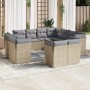 Set de sofás de jardín 11pzas con cojines ratán sintético beige de , Conjuntos de jardín - Ref: Foro24-3218509, Precio: 730,3...
