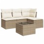 Juego de sofás jardín con cojines 5 pzas ratán sintético beige de , Conjuntos de jardín - Ref: Foro24-3217508, Precio: 285,71...