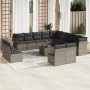 Set de sofás de jardín 14 pzas con cojines ratán sintético gris de , Conjuntos de jardín - Ref: Foro24-3218500, Precio: 825,0...