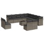 Set de sofás de jardín 14 pzas con cojines ratán sintético gris de , Conjuntos de jardín - Ref: Foro24-3218500, Precio: 825,0...
