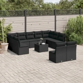 Set de sofás de jardín 12 piezas cojines ratán sintético negro de , Conjuntos de jardín - Ref: Foro24-3218355, Precio: 692,28...