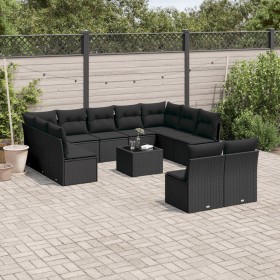 Set de sofás de jardín 12 piezas cojines ratán sintético negro de , Conjuntos de jardín - Ref: Foro24-3218355, Precio: 691,29...