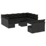 Set de sofás de jardín 12 piezas cojines ratán sintético negro de , Conjuntos de jardín - Ref: Foro24-3218355, Precio: 691,29...